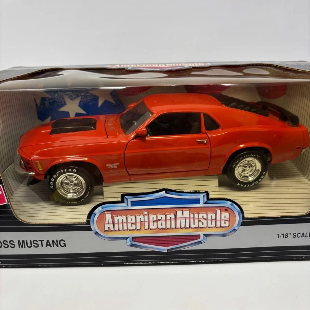 VTG 1970 Ford Boss 429 Mustang Orange 1:18 ERTL American Muscle Diecast Open Box